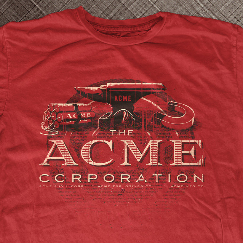 ACME Corporation T-Shirts | Cartoon anvil dynamite tee
