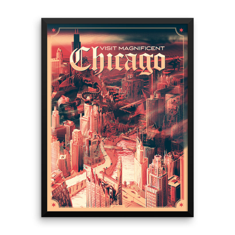 The Ruins of Chicago: Framed poster