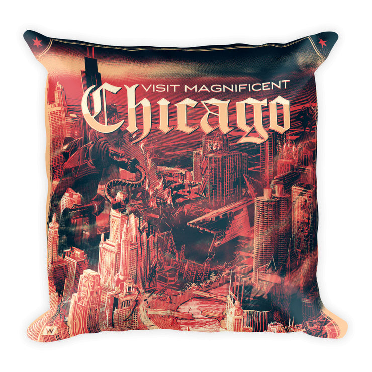 The Ruins of Chicago: Square Pillow