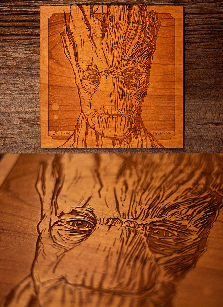 I am Groot Wood Portrait